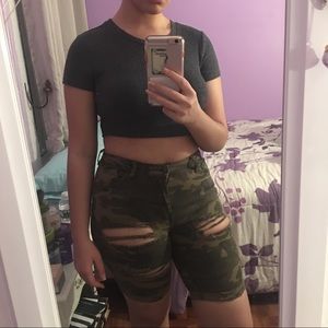 Ripped Camo Shorts 🖤✨